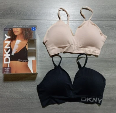 Sujetador sin costuras DKNY *Paquete de 2* grande negro/desnudo adulto para mujer Foto 1 de 2