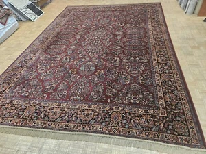 10x14 KARASTAN RED SAROUK 700 - 785 100% WOOL RUG - GOOD CONDITION - Picture 1 of 13