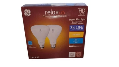GE Comfortable Soft White Light/HD Light, Indoor Floodlight 2 Bulbs - Image 1 of 4
