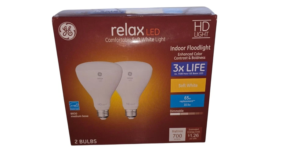GE Comfortable Soft White Light/HD Light, Indoor Floodlight 2 Bulbs - Image 1 of 4