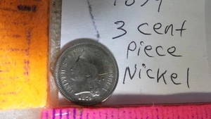 1879 Three Cent Piece 3c Nickel Type Coin Circulated ungraded - Picture 1 of 4