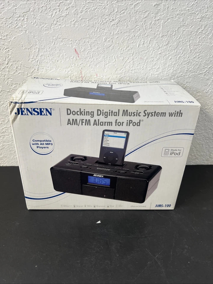 Jensen Docking Digital Music System Alarm Clock for iPod JiMS-100 NEW IN BOX - Image 1 of 4