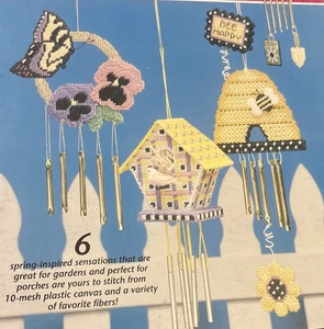 Vintage selten Annie's Attic PLASTIK LEINWAND WINDSPIELE Ndlpt 2000 Bk 872134 - Bild 1 von 10