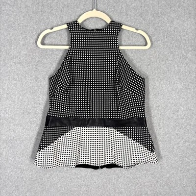 Top Bebe Grande Cuadros Imitación Cuero Cremallera Elástico Twee Carrera Real Peplum Silencioso Foto 1 de 4