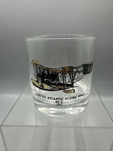 Antiguo avión de colección bola baja vaso de whisky Curtiss Atlantic bote volador 3,5" - Imagen 1 de 6