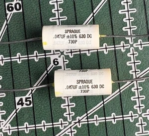 .047uF 630V Sprague AXIAL Folienkondensator Polypropylen 730P 2 Stück - Bild 1 von 2