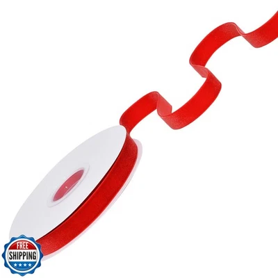 Ribest Red Velvet Ribbon 5/8 Inch Continuous 10 Yards Christmas R - Image 1 of 4