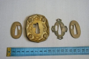 Tsuba and 3 Seppa Japanese military officer's sword from the Shin-Gunto - Picture 1 of 2