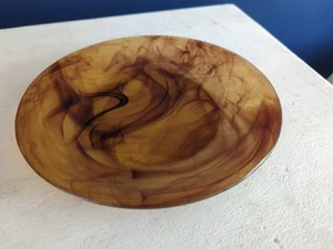 Art Deco 1930s Davidson Amber Cloud Glass Plate In good Condition Number 4 - Picture 1 of 11