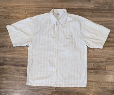 VTG 90s Rusty Surfboards Shirt Mens White Check SS Classic Fit Button Up - L - Image 1 of 4