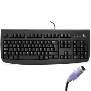 Logitech Deluxe 250 Keyboard Ps2 Ps/2 Layout Spanish Es Wired With Wire _ - Picture 1 of 3