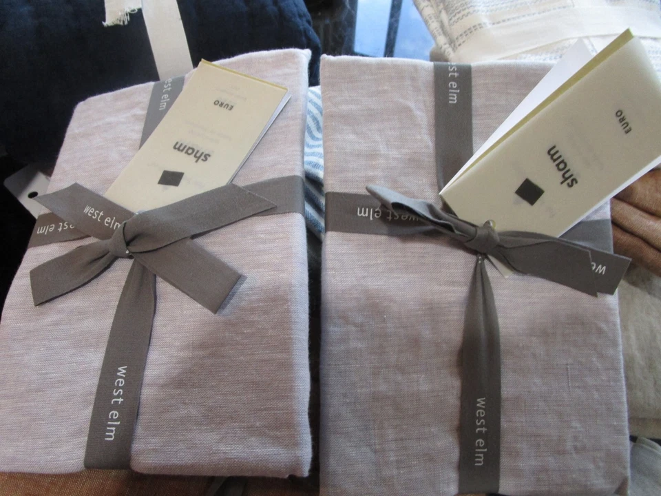 West Elm European Full Queen Linen + 1 euro sham lilás melange Novo com etiquetas - Imagem 1 de 4