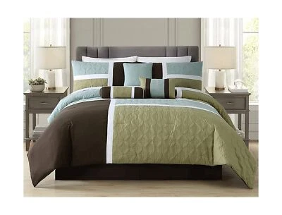 Chezmoi Collection Upland 7-Piece Quilted Patchwork Comforter Set, Coffee Bro... - Image 1 of 4