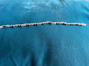 bracelet 925 sterling silver, diamond sapphire - Picture 1 of 3
