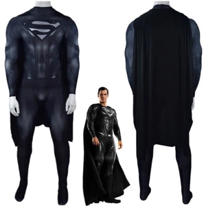 Superman Kostüm Cosplay Anzug Justice League schwarz ver 3D gedruckt Overall - Bild 1 von 12