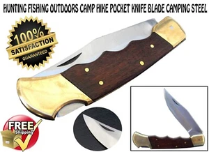 Pocket Knife Hunting Fishing Outdoors Camp Hike Survival blade camping steel - Picture 1 of 4