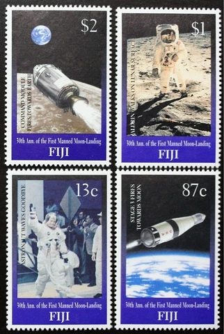 FIJI 1999, 30th. Anniversary of Moon Landing set of 4 stamps Mint NH (LotC747 ) Cover