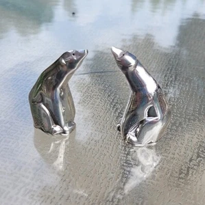 David Anderson figural sterling silver salt and pepper Polar Bears - Picture 1 of 12