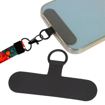 Universal Handy Lanyard Patch Schwarz Nylon Handy Hängen Seil Pad Neu - Bild 1 von 4