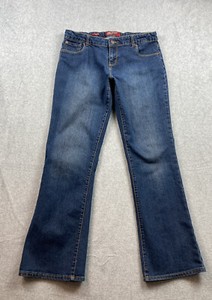 Arizona Jean Youth Bootcut Denim Jeans Adjustable Waist Size 16.5 Plus Blue G-43