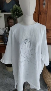 Super süßes Leinenshirt Damen 🌼 ACCENTE 🌼 weiss Gr. 48 - Bild 1 von 6