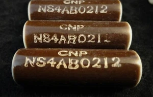 SIX VINTAGE BROWN GLAZED ID THREADED STEATITE INSULATOR w PART NUMBER No.: 212 - Picture 1 of 8