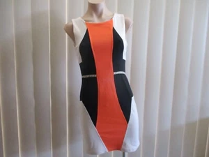 MINK DRESS 8 GEOMETRIC PANELS BODYCON WAISTED SLEEVELESS MULTICOLOURED - Bild 1 von 8