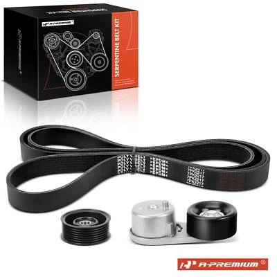 Kit de cinturón serpentino A-Premium 3x para Nissan Pathfinder 2005-2006 2008 Frontier Foto 1 de 4