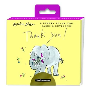 Quentin Blake Elephant Thank You Note Card Wallet - Woodmansterne 8 Notizblöcke - Bild 1 von 1