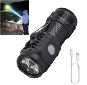 Super Bright Mini Flashlight USB Rechargeable Torch Lights Waterproof - Picture 1 of 14