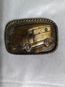 VINTAGE FIULL SIZE VAN BRASS BELT BUCKLE - Picture 1 of 6