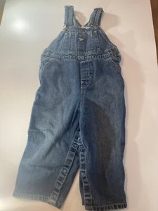 OshKosh B'Gosh Vestbak Overalls 24M Toddler Baby Blue Denim Jean Jumper Snap 24  - Picture 1 of 8