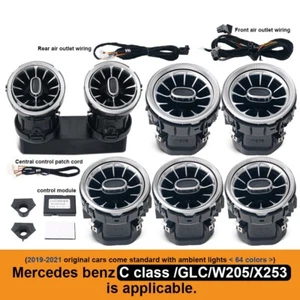 For Mercedes-Benz C-Class W205 2019-2021 Air Vent LED Ambient Light 64 Color Set - Foto 1 di 13