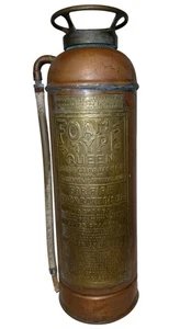 Antique Queen Harker MFG Cincinnati Ohio Copper Fire Extinguisher Foam Type - Picture 1 of 7