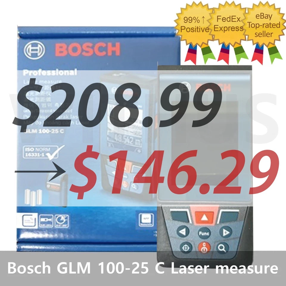 [CLEARANCE] Bosch GLM 100-25 C Laser Distance Measure BT (GLM100 Follow-up) - Image 1 of 4