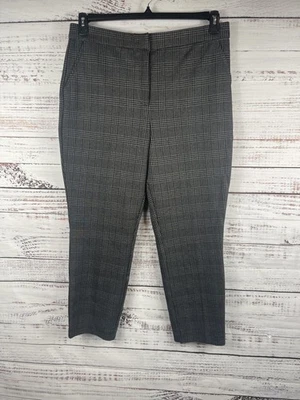 Pantalones Banana Republic Mujer 16 Gris Ponte Cuadros Ajustados Tobillo Trabajo Carrera Elastizados Foto 1 de 4