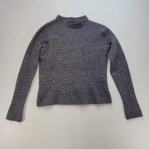 J Crew Sweater Womens Small Blue Gray  Merino Wool Mock Neck Cropped Knit - Picture 1 of 10