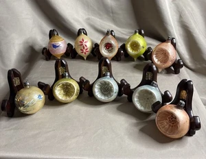 10 schöne Vintage Polen Quecksilber Glas Christbaumschmuck Träne Refaktoren - Bild 1 von 21