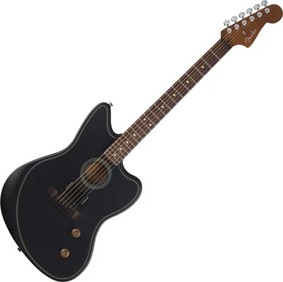 Fender Acoustasonic Standard Jazzmaster Black Hybrid Gitarre Decke massiv - Bild 1 von 4