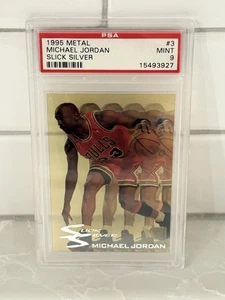 1995 Fleer Metal Michael Jordan Slick Silver #3 PSA 9 Mint - Picture 1 of 2