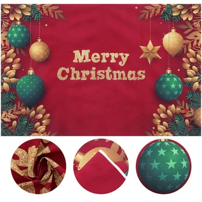  Frohe Weihnachten dekoratives Hintergrund Tuch Weihnachten Themenfoto Requisite - Bild 1 von 4