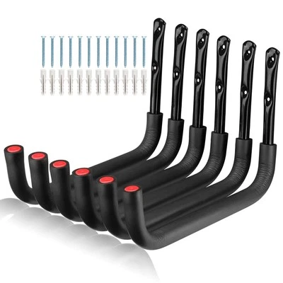 NAIKOZMO 6 Pack Kayak Storage Hooks 15.5 Inch Wall Mount Canoe Hangers Heavy Duty Snowb
