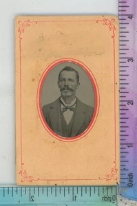 Hombre de Edad Media con Bigote Original Tinte Mate Ferrotipo - Imagen 1 de 2