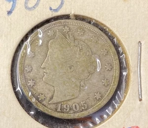Moneda de Estados Unidos Liberty Head Níquel 5c 1905-P envío gratuito - Imagen 1 de 2