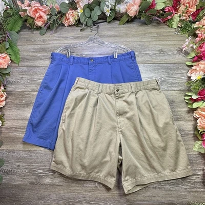 Lote de 2 pantalones cortos chinos Dockers talla 36 para hombre caqui y azul 2 piezas Foto 1 de 4