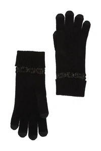 Qi Lurex Tech 100% Cashmere Gloves~Black~One Size NWT!!! - Picture 1 of 7