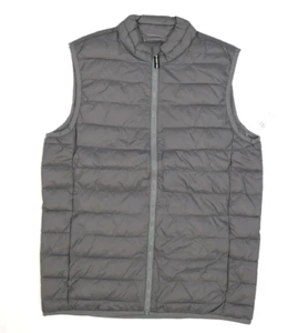 Old Navy Water Resistant Narrow Channel Puffer Vest Gray Mens M Tall - Picture 1 of 10