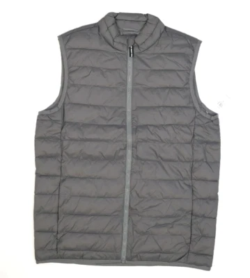 Old Navy Water Resistant Narrow Channel Puffer Vest Gray Mens M Tall - Image 1 of 4