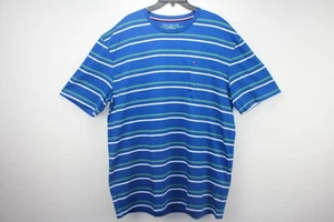 Tommy Hilfiger Sz 2XL Blue T-Shirt w/White/Green Stripes S/S Crew Neck - Picture 1 of 6