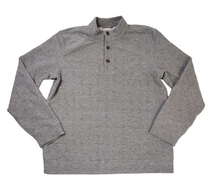 Marine Layer Sweater Men Large Pullover Henley High Neck - Gray, 1/4 Button Soft - Picture 1 of 9